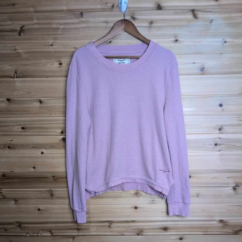 Kimes Ranch Womens Waffle Knit Thermal Top Mauve Pink Long Sleeve XX-Large